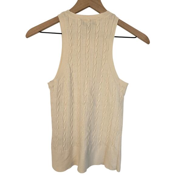 Banana Republic Merino Wool Racerback Tank Top Cream Women’s Size M - Picture 2 of 4